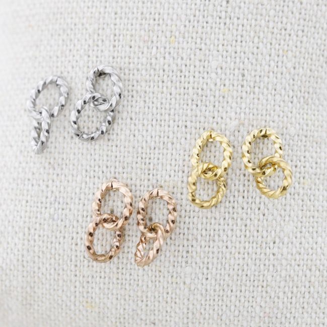 MINI DOUBLE HOOP STEEL EARRINGS