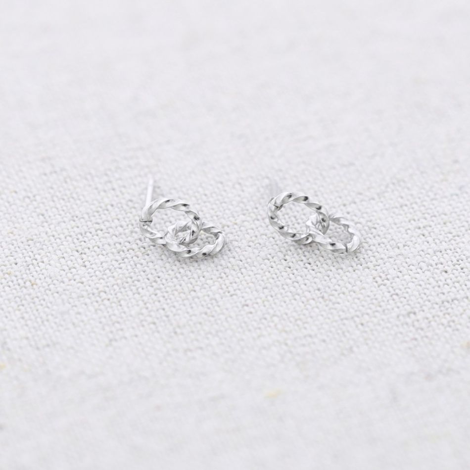 MINI DOUBLE HOOP STEEL EARRINGS