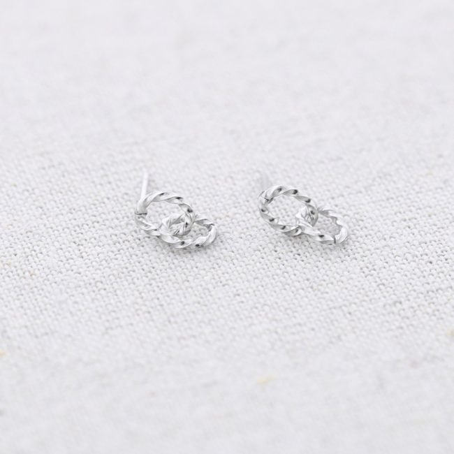 PENDIENTES ACERO DOBRE ARO MINI