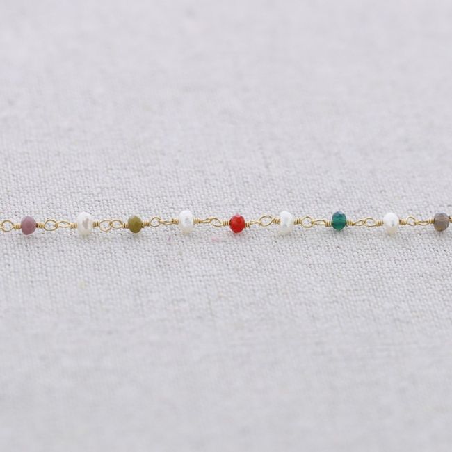 GARGANTILLA ACERO CRISTAL PERLA MULTICOLOR