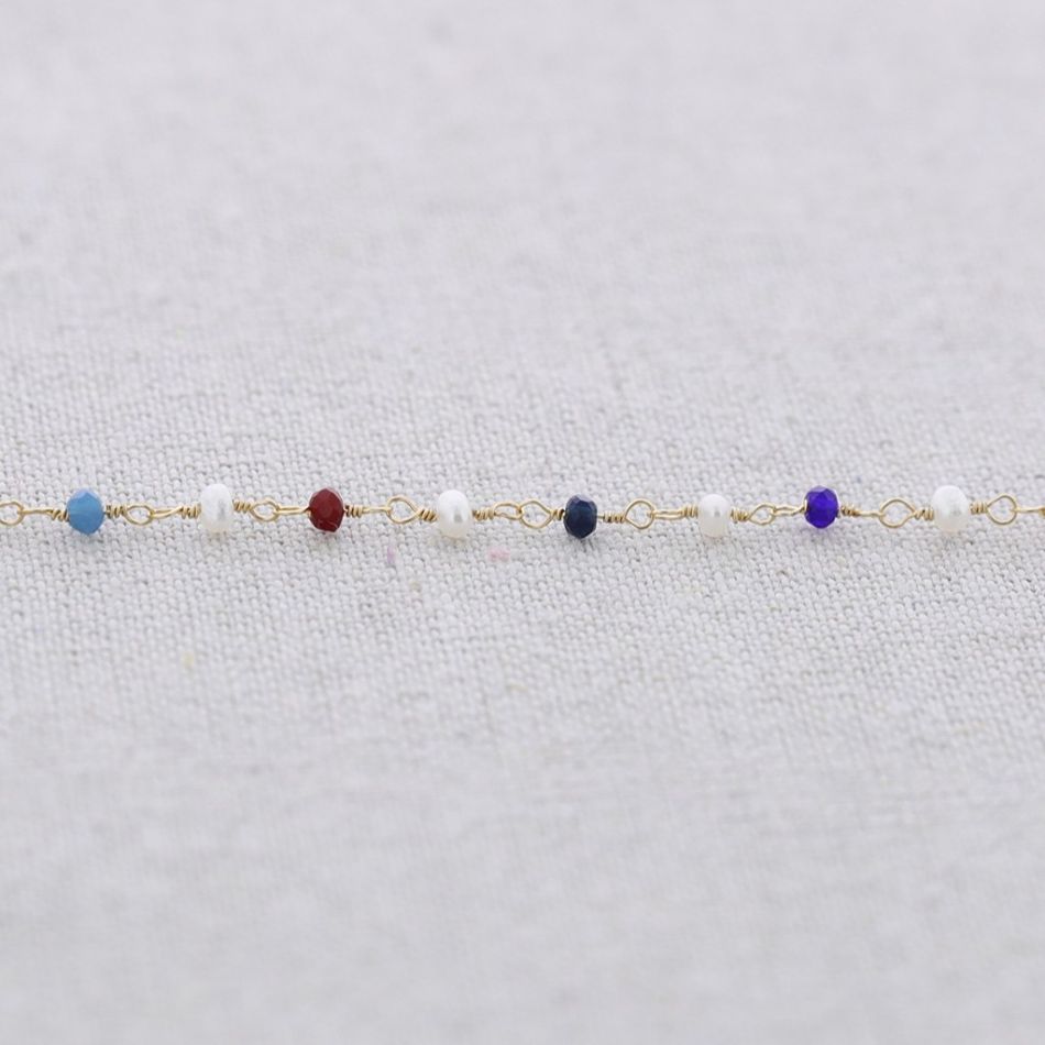 GARGANTILLA ACERO CRISTAL PERLA MULTICOLOR