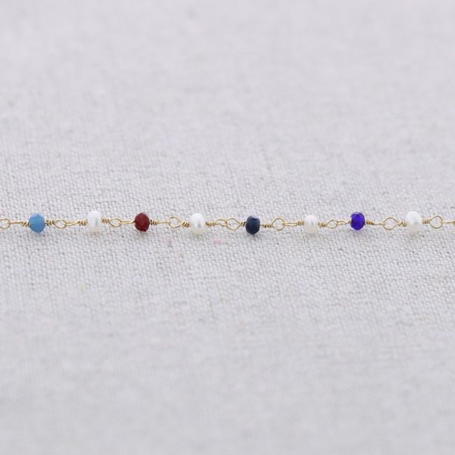 GARGANTILLA ACERO CRISTAL PERLA MULTICOLOR