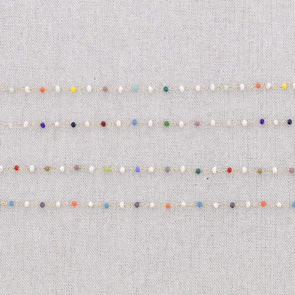 GARGANTILLA ACERO CRISTAL PERLA MULTICOLOR