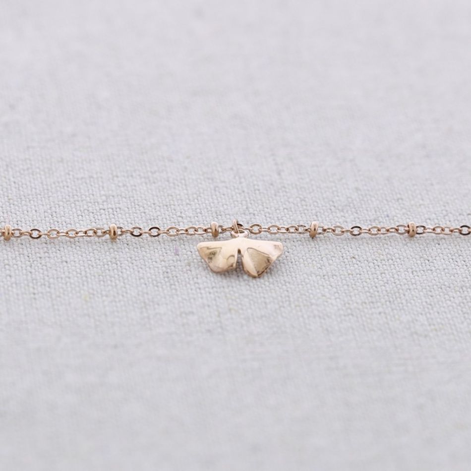 GINKGO STEEL SHORT NECKLACE