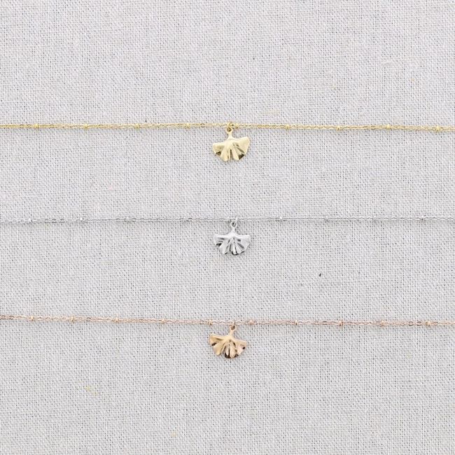 GINKGO STEEL SHORT NECKLACE
