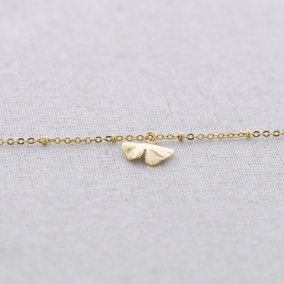 GINKGO STEEL SHORT NECKLACE
