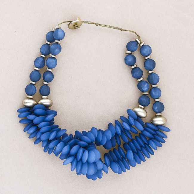 DOUBLE RESIN BEADS SHORT NECKLACE