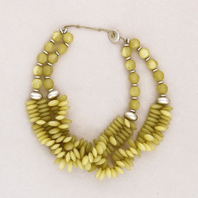 DOUBLE RESIN BEADS SHORT NECKLACE
