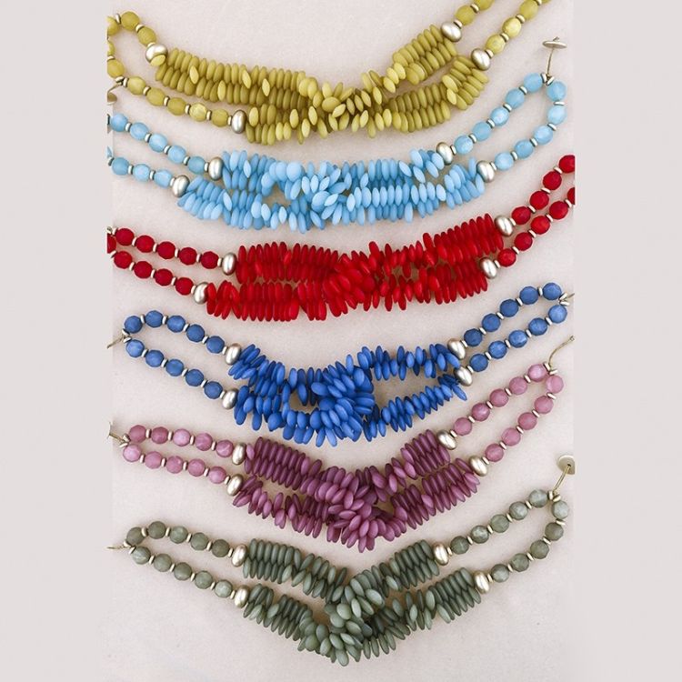 DOUBLE RESIN BEADS SHORT NECKLACE 2