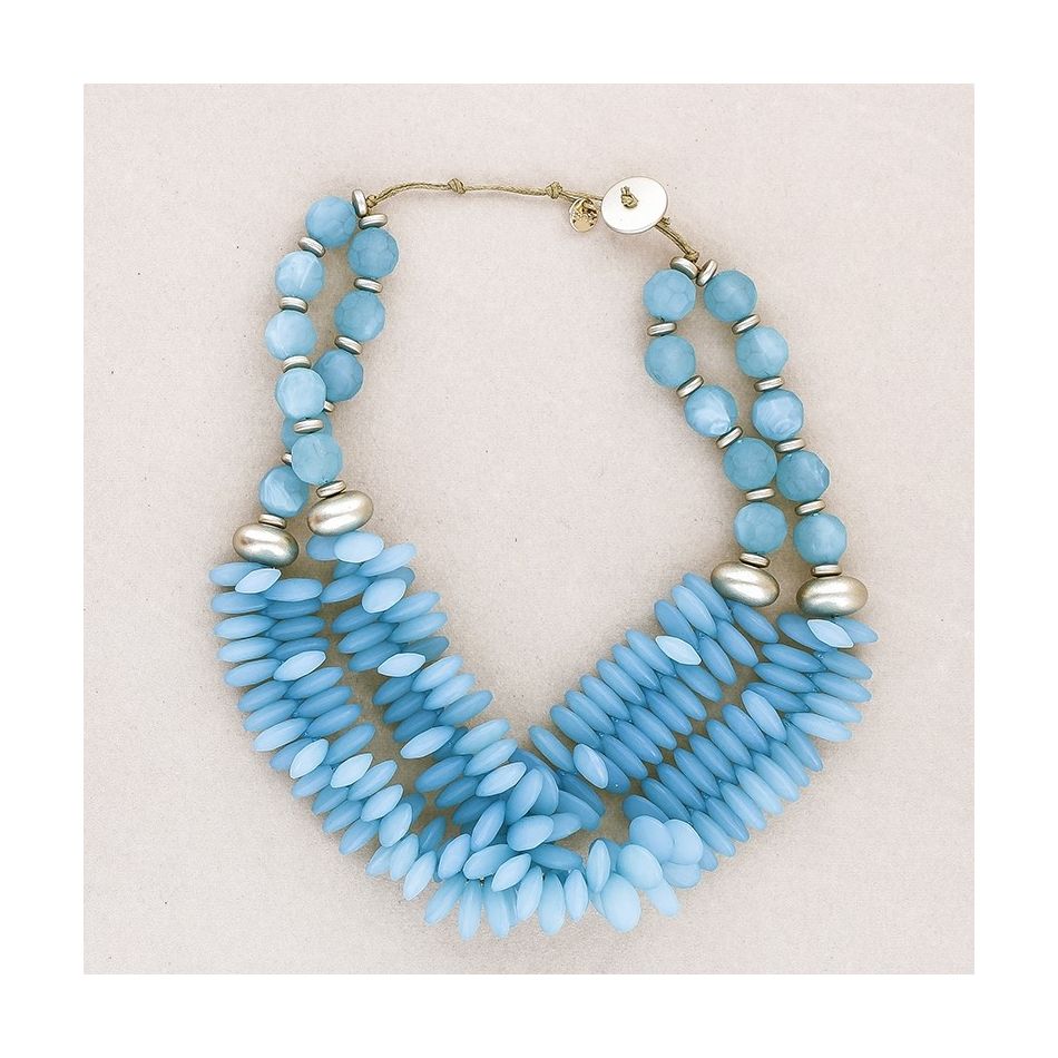 DOUBLE RESIN BEADS SHORT NECKLACE