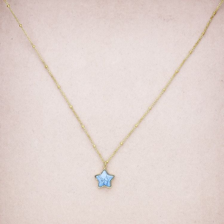 GARGANTILLA ACERO ESTRELLA PIEDRA