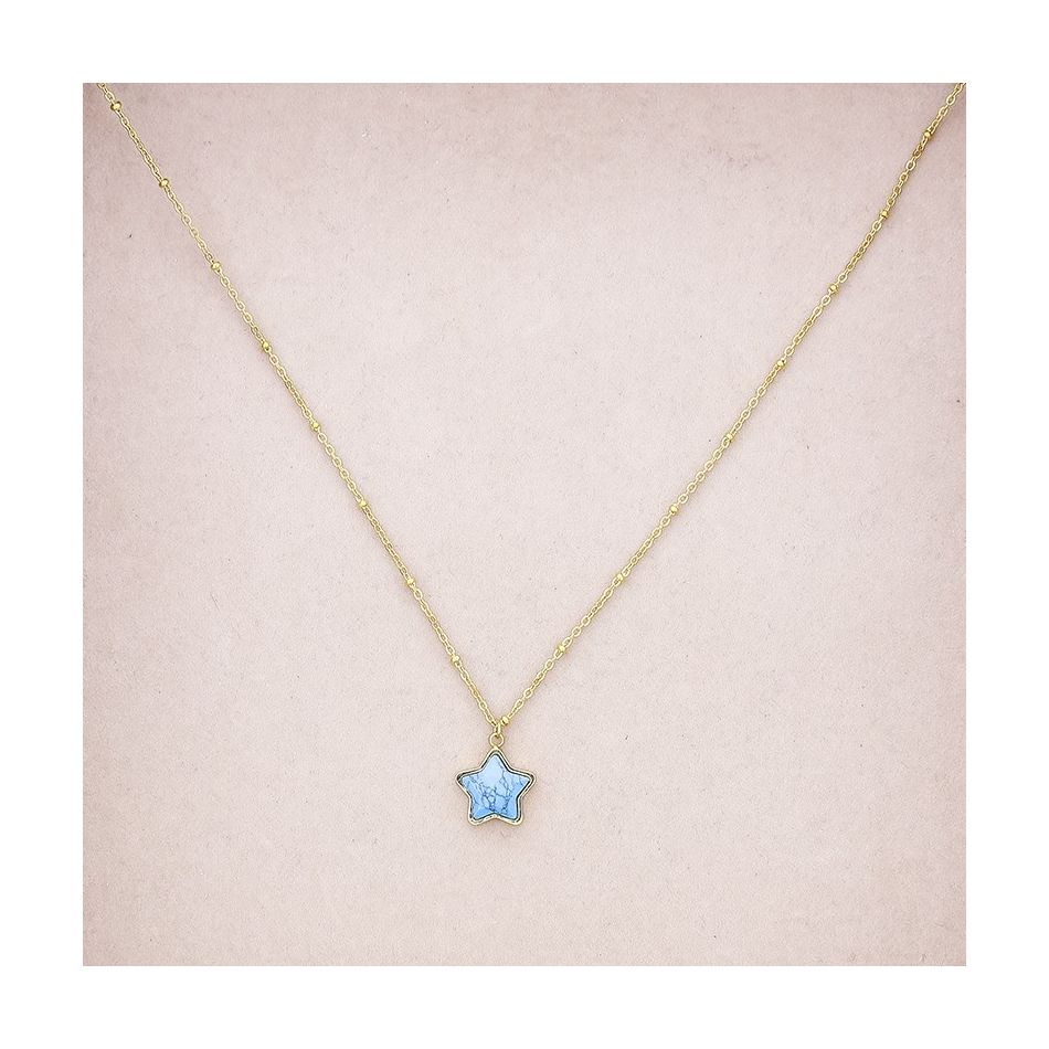 GARGANTILLA ACERO ESTRELLA PIEDRA