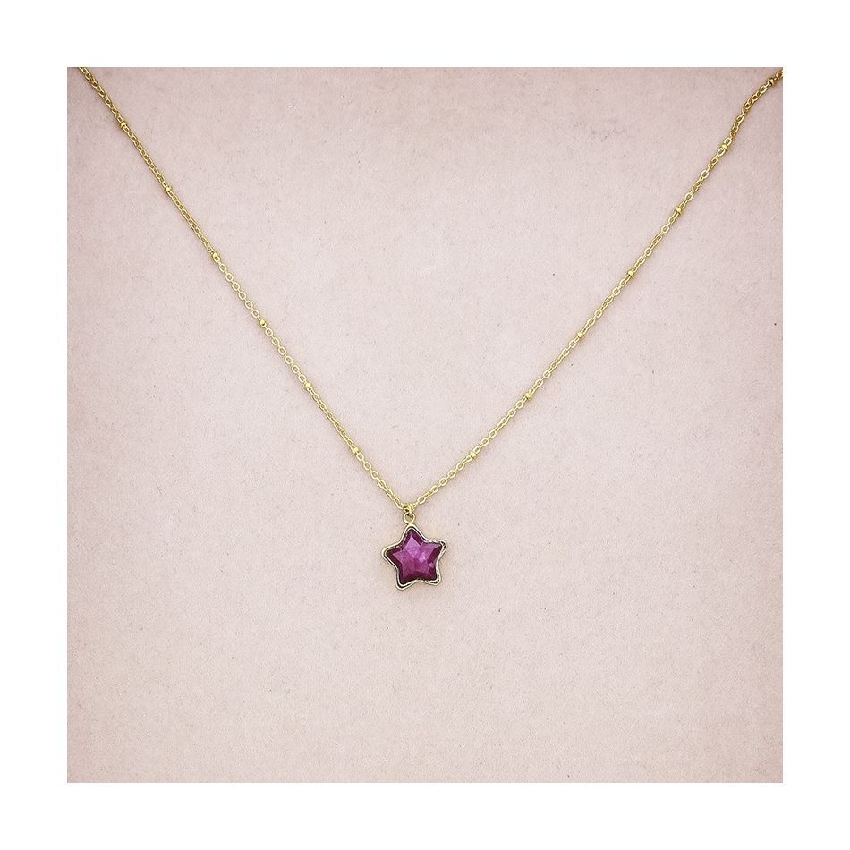 GARGANTILLA ACERO ESTRELLA PIEDRA