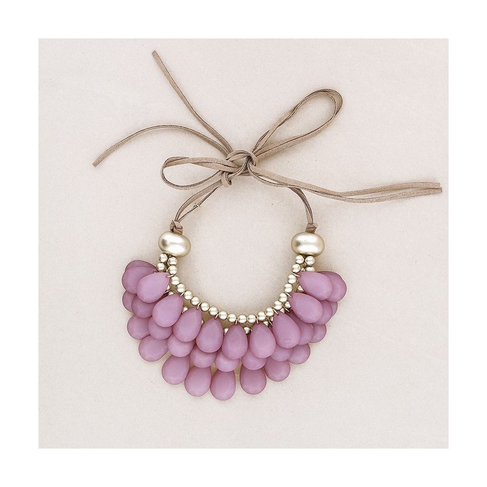 TRIPLE RESIN BEADS SHORT NECKLACE