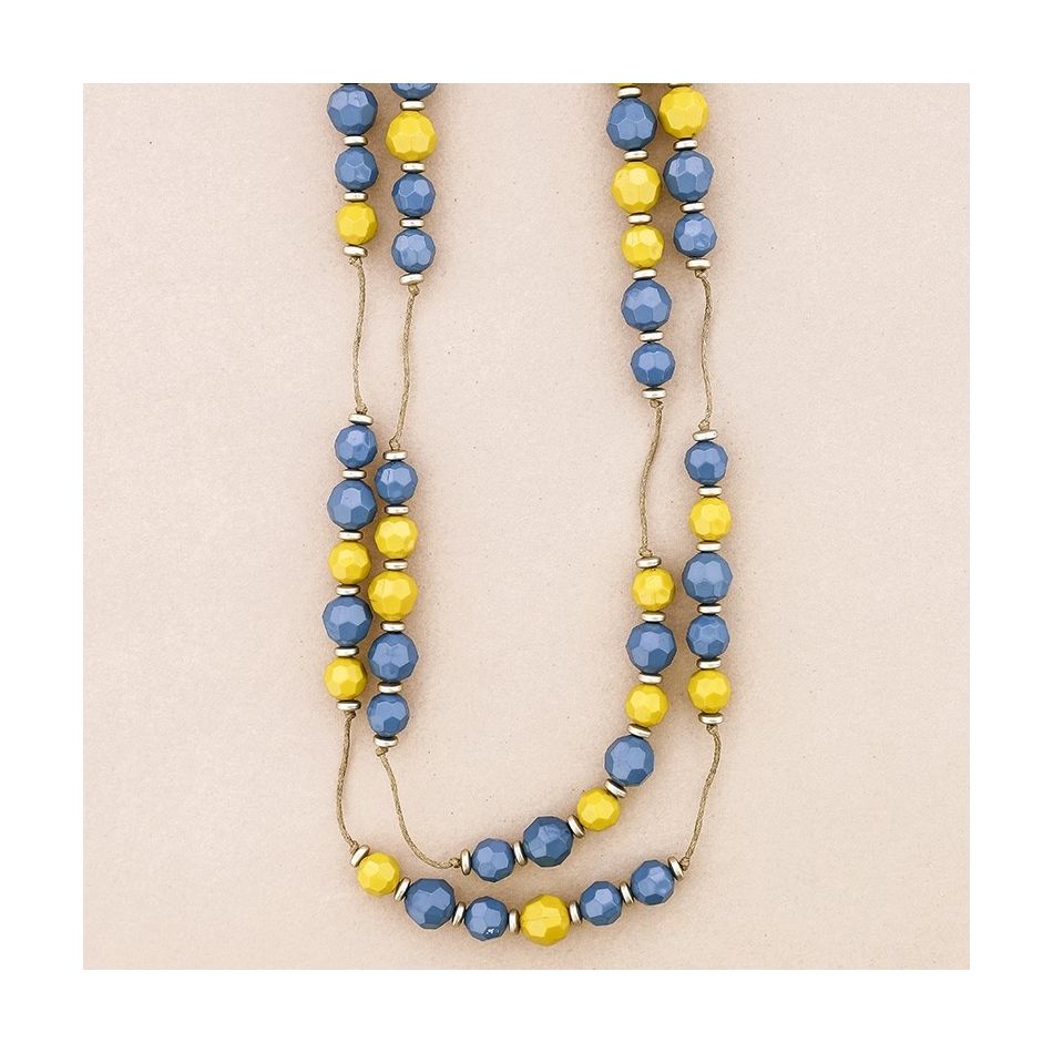 COLLAR LARGO CUENTAS RESINA