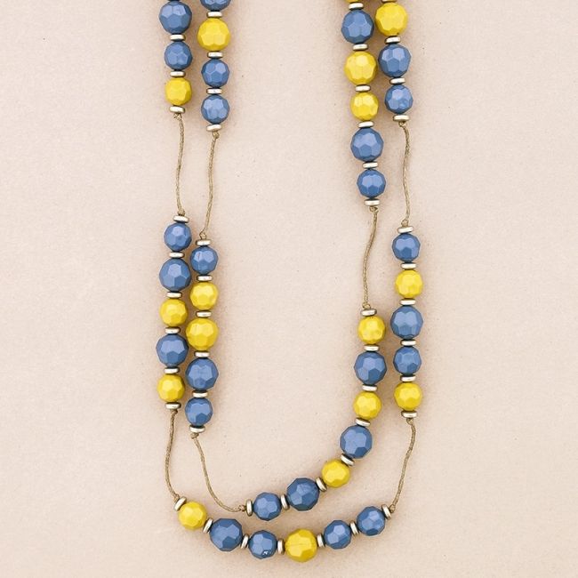 COLLAR LARGO CUENTAS RESINA