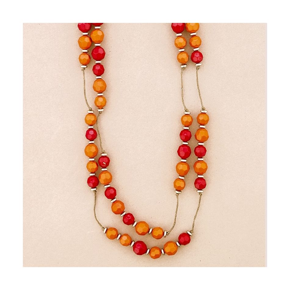 COLLAR LARGO CUENTAS RESINA