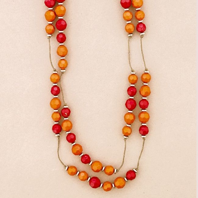 COLLAR LARGO CUENTAS RESINA