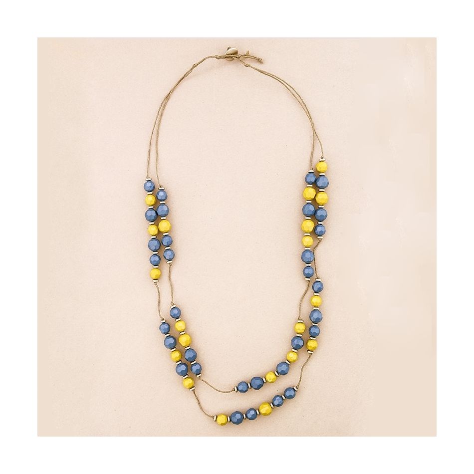 COLLAR LARGO CUENTAS RESINA