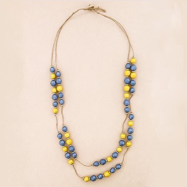 COLLAR LARGO CUENTAS RESINA
