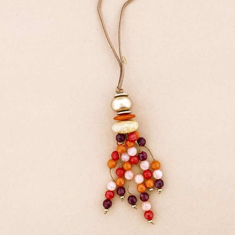 LONG RESIN CLUSTER PENDANT NECKLACE 2