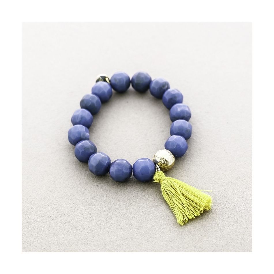 PULSERA ELÁSTICA CUENTAS RESINA FLECO