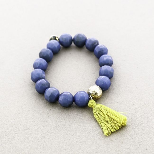 PULSERA ELÁSTICA CUENTAS RESINA FLECO