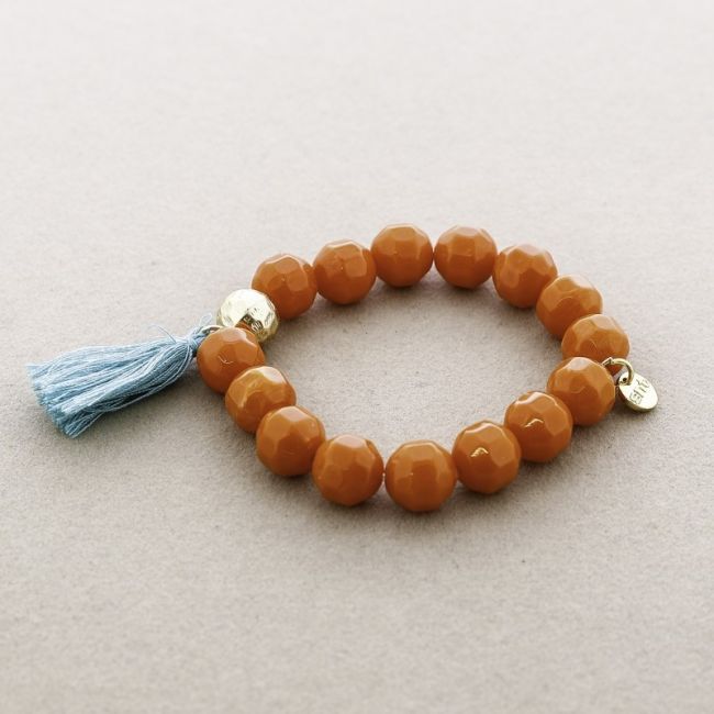 PULSERA ELÁSTICA CUENTAS RESINA FLECO