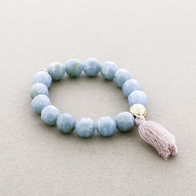 PULSERA ELÁSTICA CUENTAS RESINA FLECO