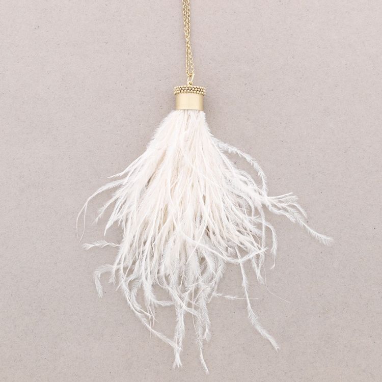 COLLAR LARGO COLGANTE PLUMAS