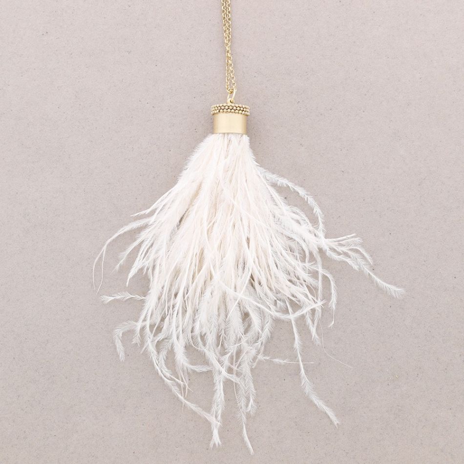 COLLAR LARGO COLGANTE PLUMAS