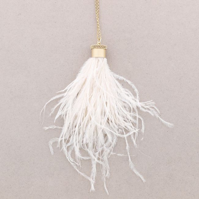 LONG FEATHERS PENDANT NECKLACE