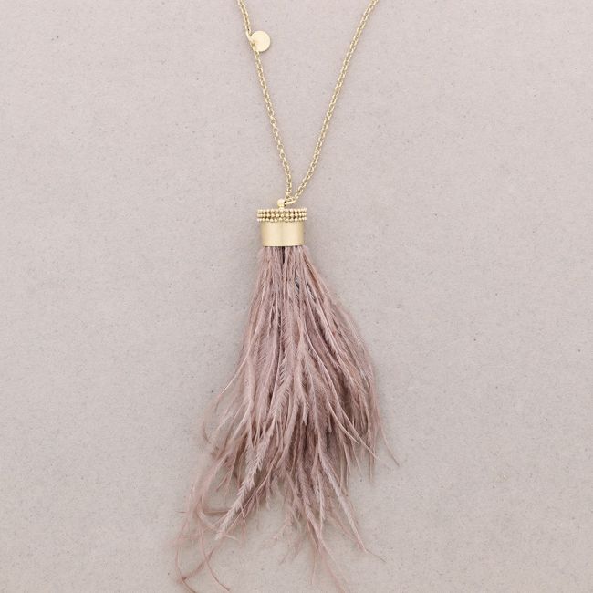 COLLAR LARGO COLGANTE PLUMAS