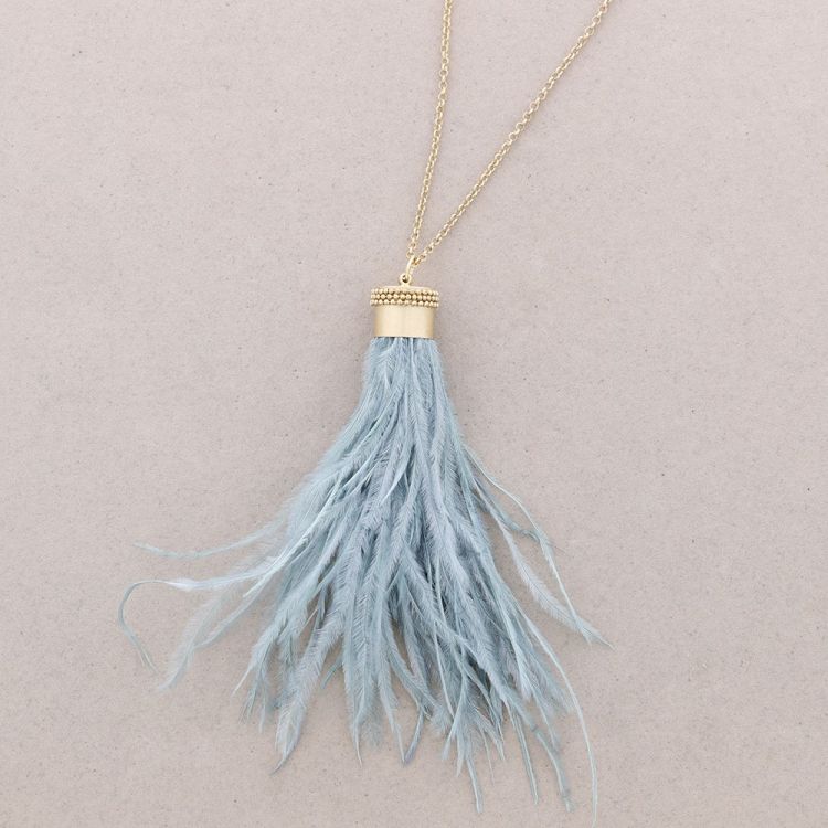 COLLAR LARGO COLGANTE PLUMAS