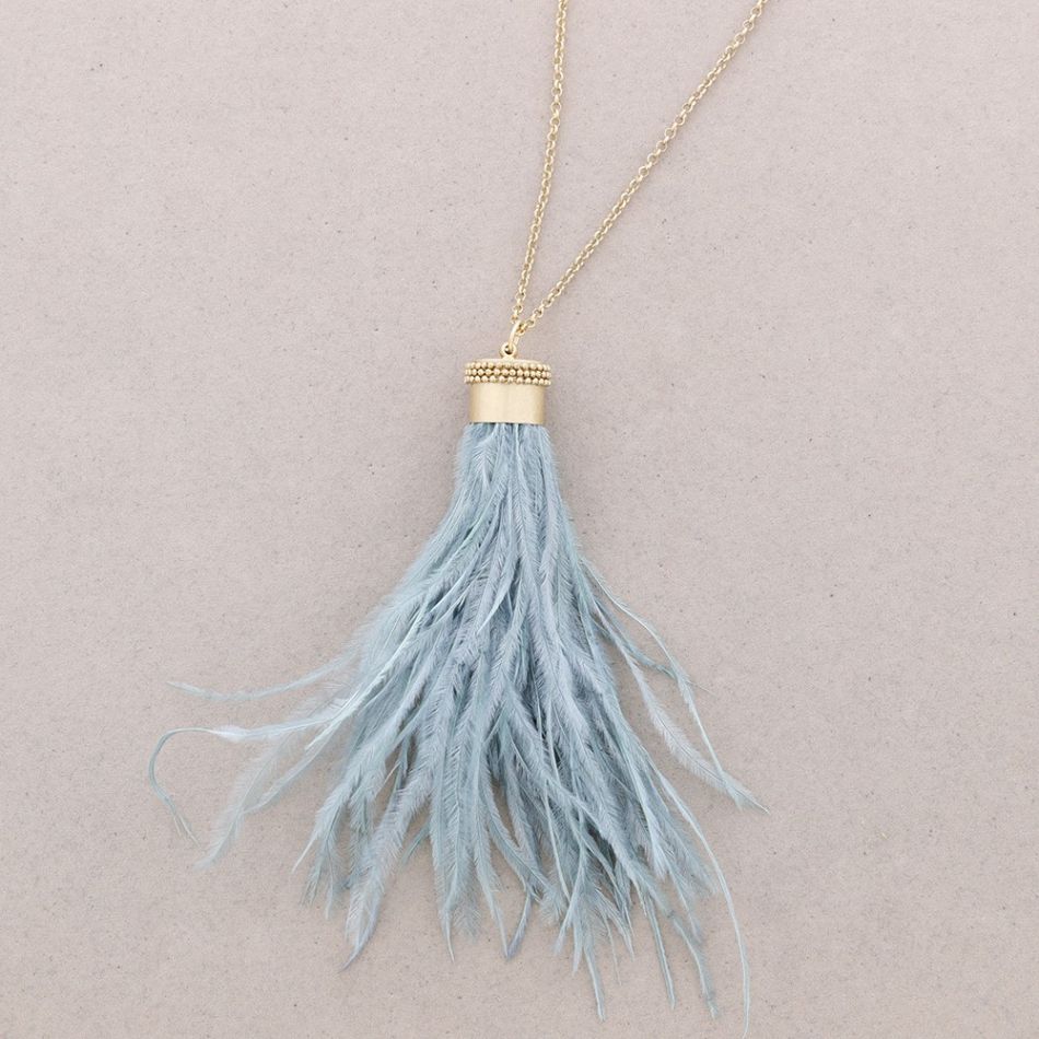 COLLAR LARGO COLGANTE PLUMAS