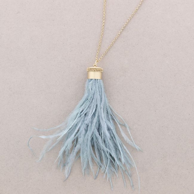 LONG FEATHERS PENDANT NECKLACE