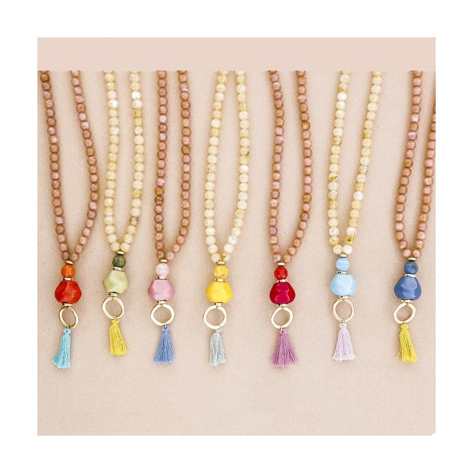 NECKLACE PHONE STRAP WITH RESIN BEADS