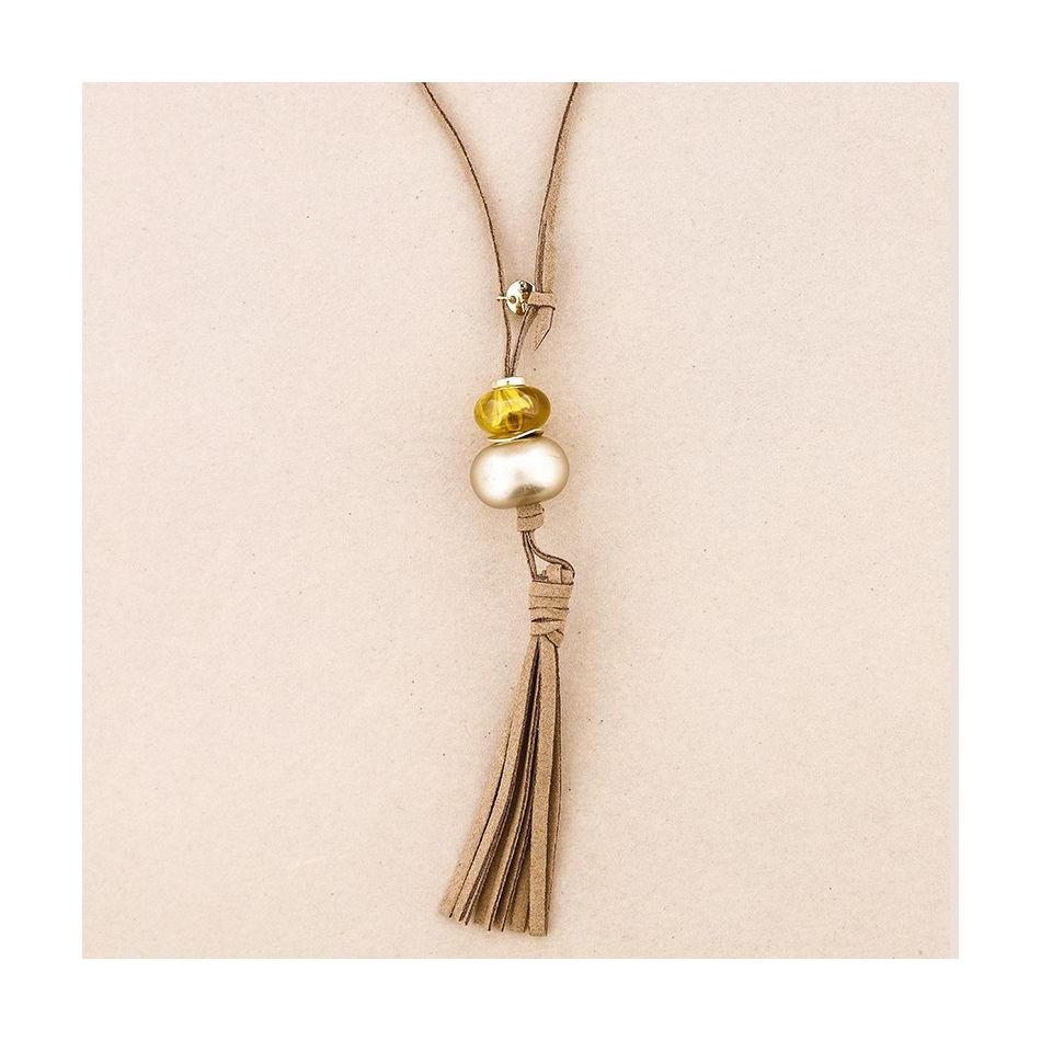 NECKLACE PHONE STRAP CORD BEADS FRINGE