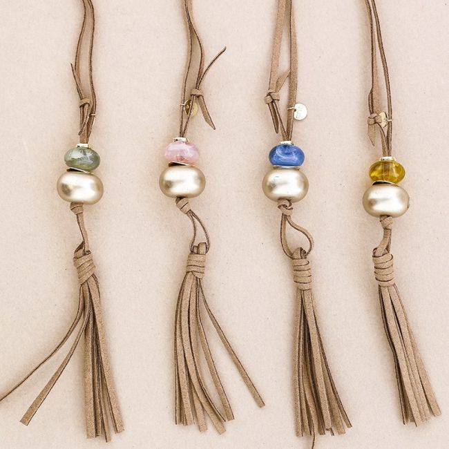 NECKLACE PHONE STRAP CORD BEADS FRINGE
