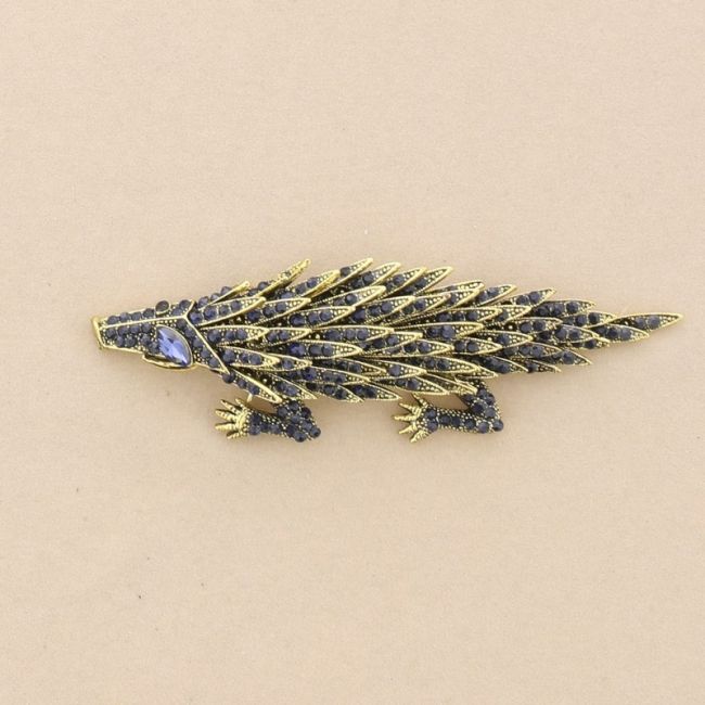 BROCHE ERIZO METAL CRISTALES