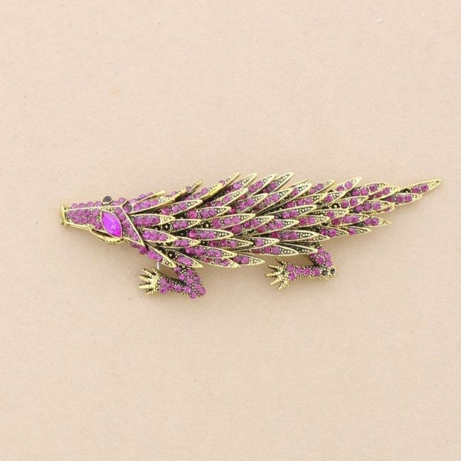 METAL CRYSTALS HEDGEHOG BROOCH