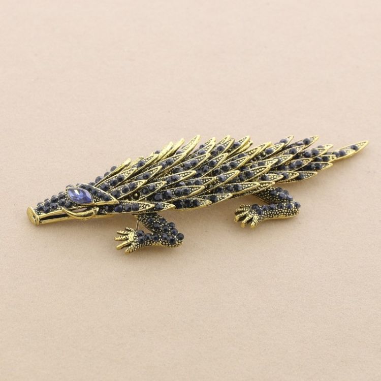 METAL CRYSTALS HEDGEHOG BROOCH