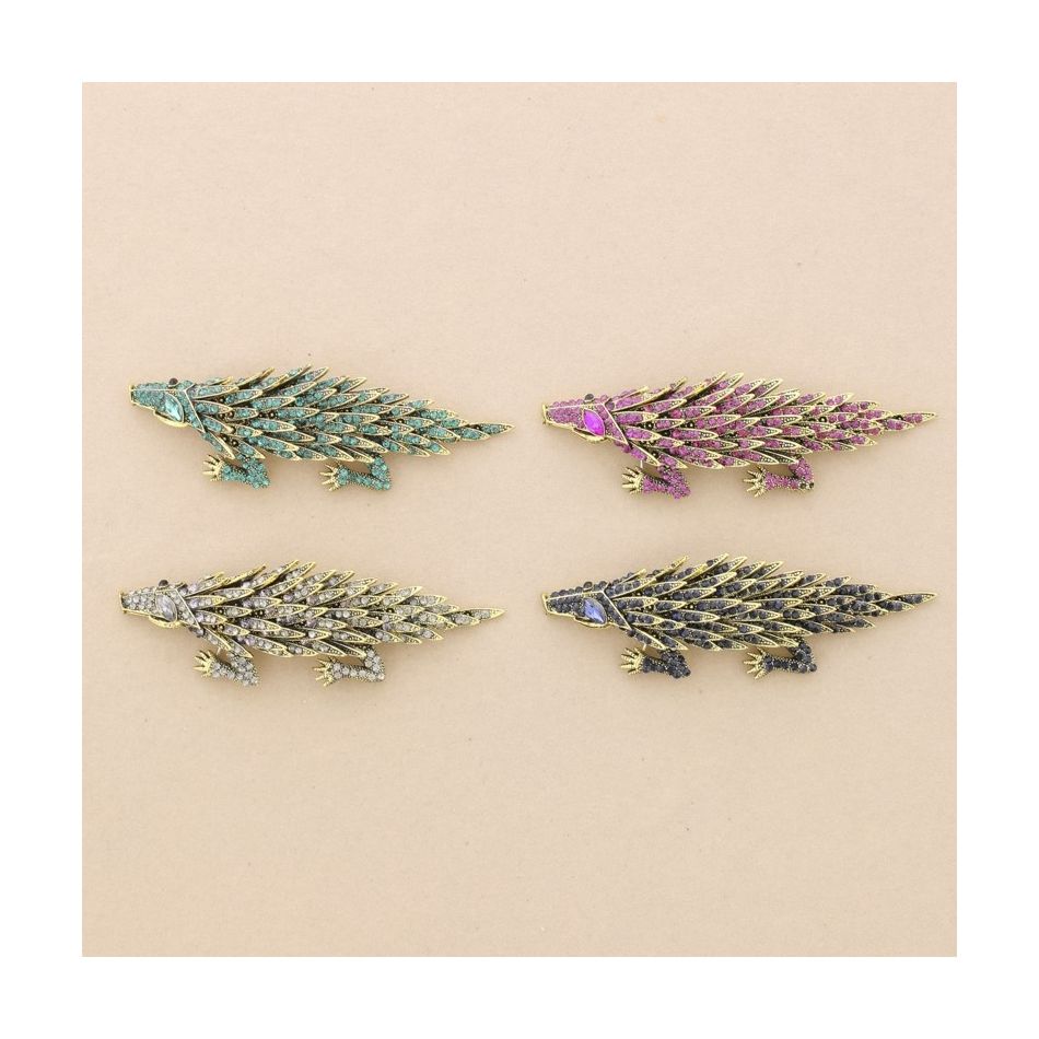 BROCHE ERIZO METAL CRISTALES