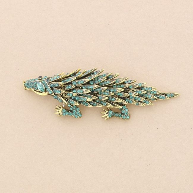 BROCHE ERIZO METAL CRISTALES