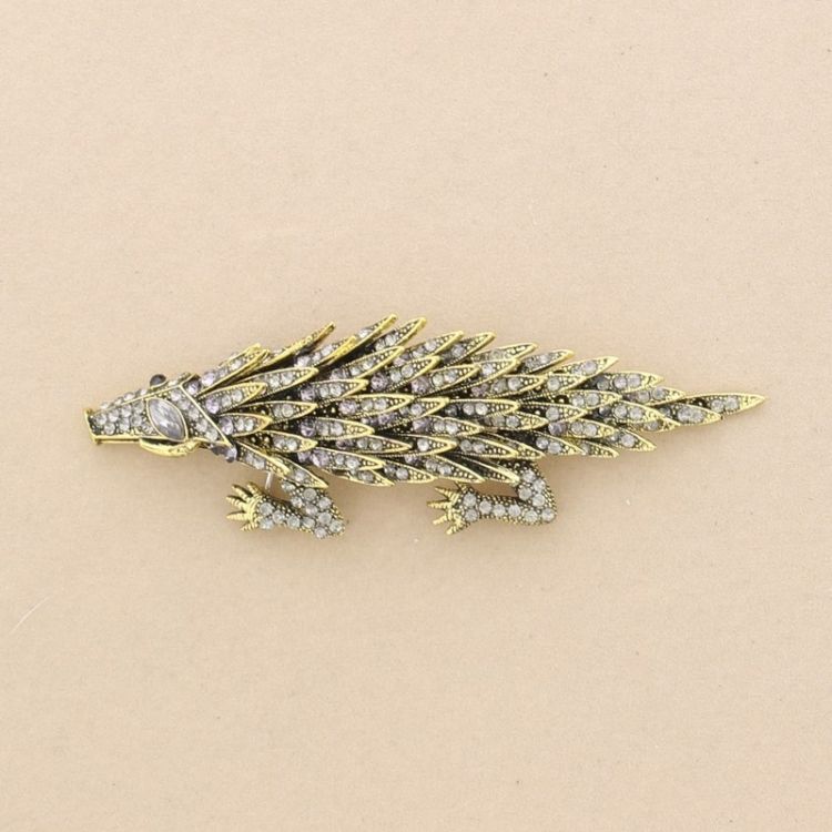 METAL CRYSTALS HEDGEHOG BROOCH 2