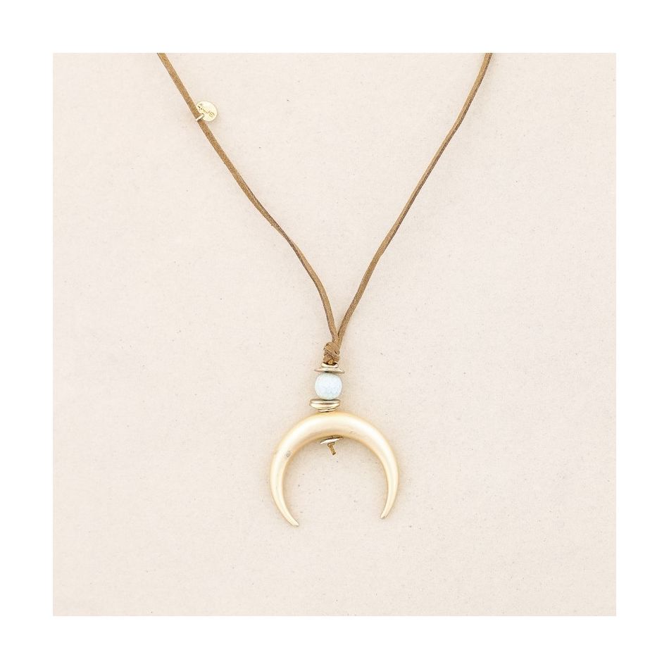 COLLAR LARGO COLGANTE MEDIA LUNA METAL