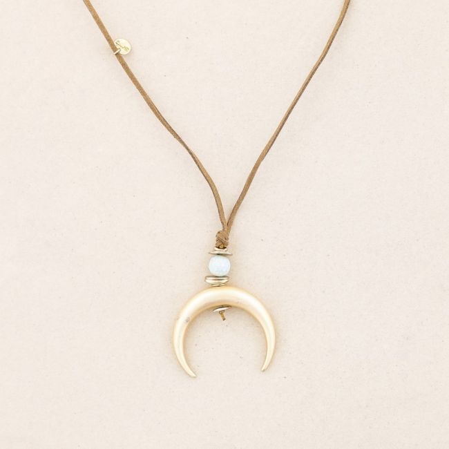 COLLAR LARGO COLGANTE MEDIA LUNA METAL