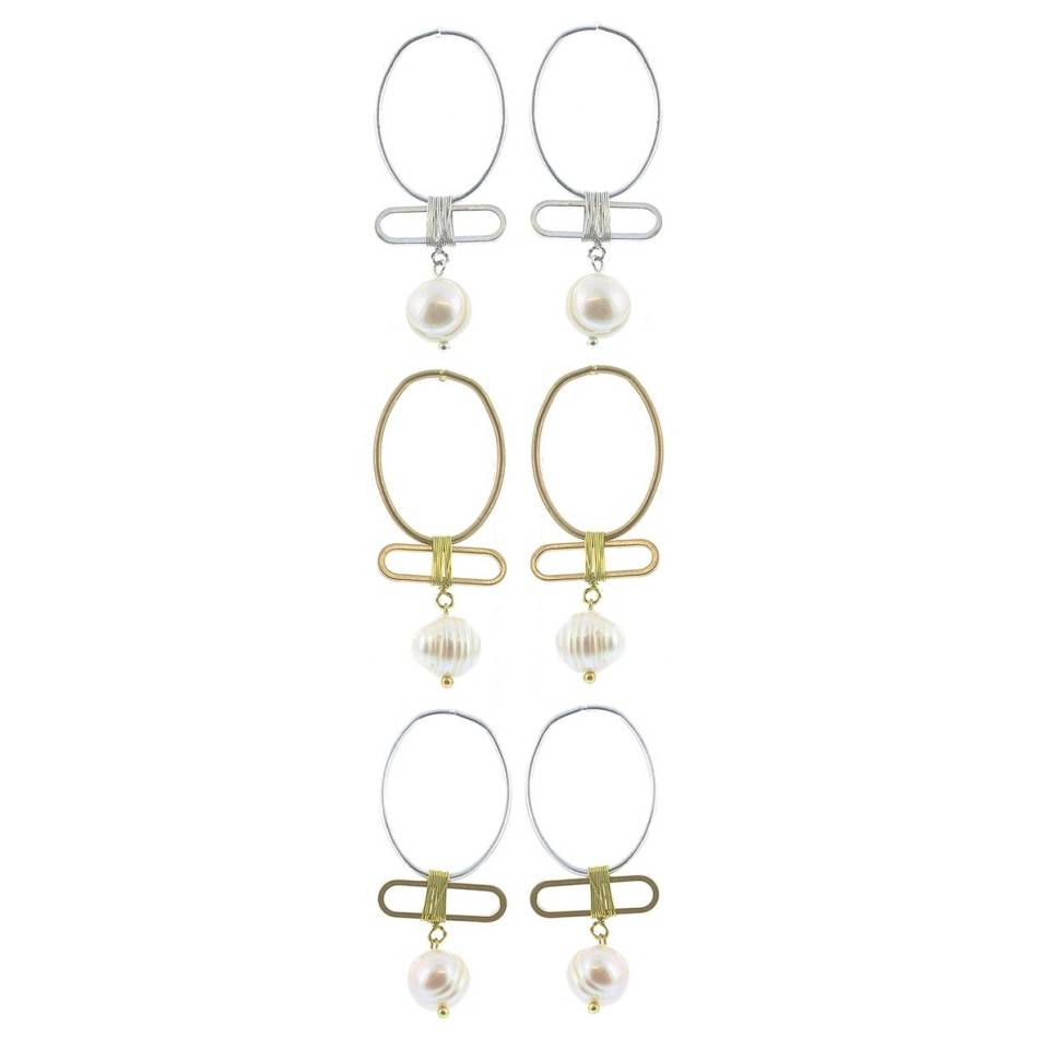 PENDIENTES FORMAS COLGANTE PERLA CULTIVADA