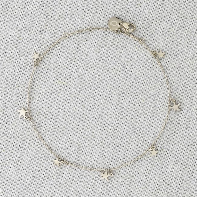 TOBILLERA ACERO COLGANTES ESTRELLAS DE MAR