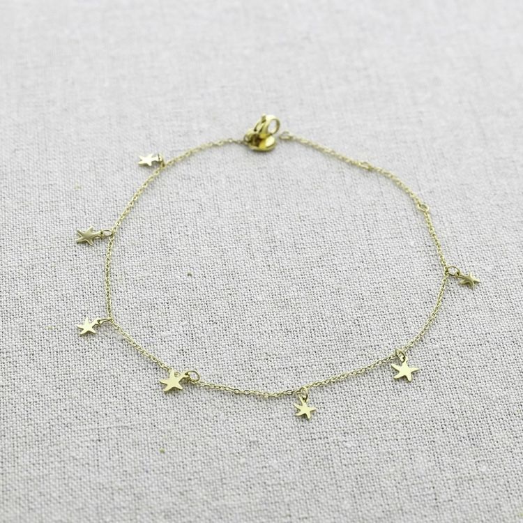 TOBILLERA ACERO COLGANTES ESTRELLAS DE MAR
